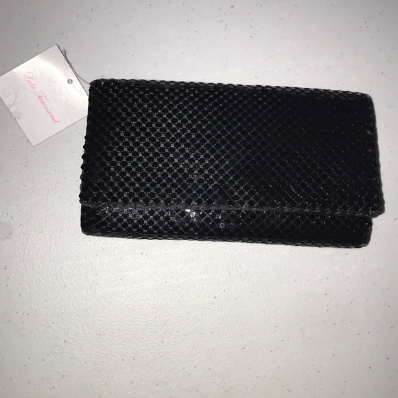 New Tagged LuLu Townsend Black NWT Mesh Clutch - Picture 2 of 7